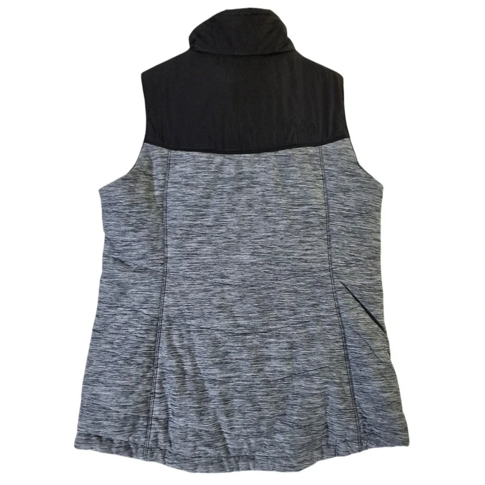 The North Face Pseudio Vest Girls Large Gray Black Full Zip Colorblock